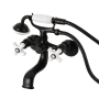 Kingston Brass Kingston Wall Mounted 9-5/16" Tub Filler with Built-In Diverter - Includes Hand Shower Matte Black