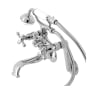 Kingston Brass Kingston Wall Mounted Clawfoot Tub Filler with Built-In Diverter – Includes Hand Shower Polished Chrome