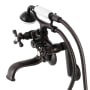 Kingston Brass Kingston Wall Mounted Clawfoot Tub Filler with Built-In Diverter – Includes Hand Shower Oil Rubbed Bronze