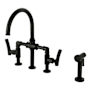Kingston Brass Hallerbos 1.8 GPM Widespread Bridge Kitchen Faucet - Includes Side Spray Matte Black