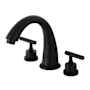 Kingston Brass Manhattan Deck Mounted Roman Tub Filler Matte Black