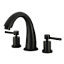 Kingston Brass Concord Deck Mounted Roman Tub Filler with Dual Lever Handles Matte Black