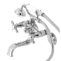 Kingston Brass Essex Wall Mounted Clawfoot Tub Filler with Built-In Diverter – Includes Hand Shower Polished Chrome