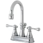 Kingston Brass Restoration 1.2 GPM Centerset Bathroom Faucet with Pop-Up Drain Assembly Polished Chrome