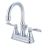 Kingston Brass NuFrench 1.2 GPM Centerset Bathroom Faucet with Pop-Up Drain Assembly Polished Chrome