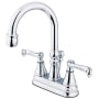 Kingston Brass Royale 1.2 GPM Centerset Bathroom Faucet with Pop-Up Drain Assembly Polished Chrome