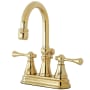 Kingston Brass Restoration 1.2 GPM Centerset Bathroom Faucet with Pop-Up Drain Assembly Polished Brass