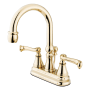 Kingston Brass Royale 1.2 GPM Centerset Bathroom Faucet with Pop-Up Drain Assembly Polished Brass