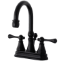 Kingston Brass Restoration 1.2 GPM Centerset Bathroom Faucet with Pop-Up Drain Assembly Oil Rubbed Bronze