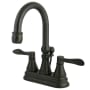 Kingston Brass NuFrench 1.2 GPM Centerset Bathroom Faucet with Pop-Up Drain Assembly Oil Rubbed Bronze