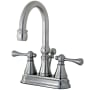 Kingston Brass Restoration 1.2 GPM Centerset Bathroom Faucet with Pop-Up Drain Assembly Brushed Nickel