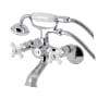 Kingston Brass Kingston Wall Mounted 7-5/16" Tub Filler with Built-In Diverter - Includes Hand Shower Polished Chrome