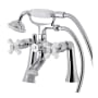 Kingston Brass Kingston Deck Mounted 6-1/16" Tub Filler with Built-In Diverter - Includes Hand Shower Polished Chrome