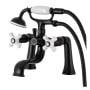Kingston Brass Kingston Deck Mounted 6-1/16" Tub Filler with Built-In Diverter - Includes Hand Shower Matte Black