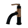 Kingston Brass Whitaker 1.2 GPM Deck Mounted Single Hole Bathroom Faucet with Push Pop-Up Drain Assembly Matte Black / Rose Gold
