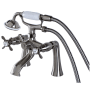 Kingston Brass Essex Deck Mounted Clawfoot Tub Filler with Built-In Diverter - Includes Hand Shower Brushed Nickel