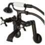 Kingston Brass Kingston Wall Mounted Clawfoot Tub Filler with Built-In Diverter - Includes Hand Shower Oil Rubbed Bronze