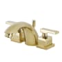 Kingston Brass Executive 1.2 GPM Widespread Bathroom Faucet with Pop-Up Drain Assembly Polished Brass