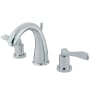 Kingston Brass NuWave 1.2 GPM Widespread Bathroom Faucet with Pop-Up Drain Assembly Polished Chrome