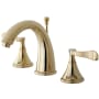 Kingston Brass Century 1.2 GPM Widespread Bathroom Faucet with Pop-Up Drain Assembly Polished Brass