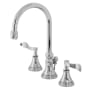 Kingston Brass Century 1.2 GPM Deck Mounted Widespread Bathroom Faucet with Pop-Up Drain Assembly Polished Chrome