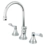 Kingston Brass NuFrench 1.2 GPM Widespread Bathroom Faucet with Pop-Up Drain Assembly Polished Chrome