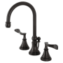 Kingston Brass Century 1.2 GPM Deck Mounted Widespread Bathroom Faucet with Pop-Up Drain Assembly Oil Rubbed Bronze