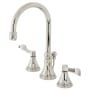 Kingston Brass NuFrench 1.2 GPM Widespread Bathroom Faucet with Pop-Up Drain Assembly Polished Nickel