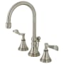 Kingston Brass Century 1.2 GPM Deck Mounted Widespread Bathroom Faucet with Pop-Up Drain Assembly Brushed Nickel