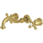 Kingston Brass Restoration Wall Mounted Tub Filler Brushed Brass