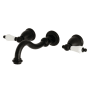 Kingston Brass Vintage 1.2 GPM Wall Mounted Widespread Bathroom Faucet Matte Black