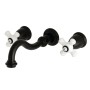 Kingston Brass Vintage 1.2 GPM Wall Mounted Widespread Bathroom Faucet Matte Black