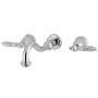 Kingston Brass Vintage 1.2 GPM Wall Mounted Widespread Bathroom Faucet Polished Chrome