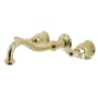 Kingston Brass Vintage 1.2 GPM Wall Mounted Widespread Bathroom Faucet Polished Brass