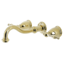 Kingston Brass Vintage 1.2 GPM Wall Mounted Widespread Bathroom Faucet Polished Brass