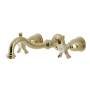 Kingston Brass Hamilton 1.2 GPM Wall Mounted Widespread Bathroom Faucet Polished Brass
