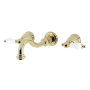 Kingston Brass Vintage 1.2 GPM Wall Mounted Widespread Bathroom Faucet Polished Brass