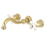 Kingston Brass Vintage 1.2 GPM Wall Mounted Widespread Bathroom Faucet Polished Brass