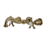 Kingston Brass Hamilton 1.2 GPM Wall Mounted Widespread Bathroom Faucet Antique Brass