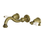 Kingston Brass Vintage 1.2 GPM Wall Mounted Widespread Bathroom Faucet Antique Brass