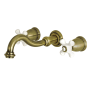 Kingston Brass Vintage 1.2 GPM Wall Mounted Widespread Bathroom Faucet Vintage Brass