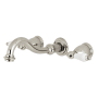 Kingston Brass Vintage 1.2 GPM Wall Mounted Widespread Bathroom Faucet Polished Nickel
