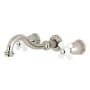 Kingston Brass Vintage 1.2 GPM Wall Mounted Widespread Bathroom Faucet Polished Nickel