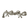 Kingston Brass Hamilton 1.2 GPM Wall Mounted Widespread Bathroom Faucet Brushed Nickel