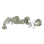 Kingston Brass Vintage 1.2 GPM Wall Mounted Widespread Bathroom Faucet Brushed Nickel