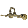 Kingston Brass Kingston 1.8 GPM Wall Mounted Bridge Bar Faucet - Includes Escutcheon Antique Brass
