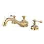 Kingston Brass Heritage Deck Mounted Roman Tub Filler Polished Brass