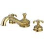 Kingston Brass French Country Deck Mounted Roman Tub Filler Polished Brass