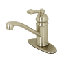 Kingston Brass Vintage 1.2 GPM Single Hole Bathroom Faucet with Pop-Up Drain Assembly Brushed Nickel
