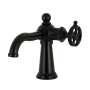 Kingston Brass Wendell 1.2 GPM Single Hole Bathroom Faucet with Pop-Up Drain Assembly Matte Black